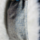 Gray and white make up Bag,Linen zipper Bag, Unique gift  for women, GrayCosmetic Bag,