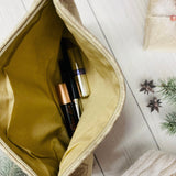Bohemian cosmetic bag for Women, Linen zipper pouch, Jewelry storage bag, Zipper Pouch, Gift