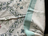 Floral block print tablecloth, Blue block print tablecloth square, Handmade party tablecloth, Cotton tablecloth, New home gift