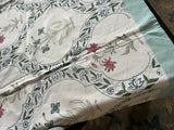 Floral block print tablecloth, Blue block print tablecloth square, Handmade party tablecloth, Cotton tablecloth, New home gift