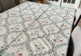 Floral block print tablecloth, Blue block print tablecloth square, Handmade party tablecloth, Cotton tablecloth, New home gift