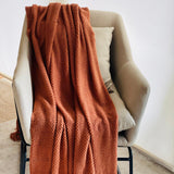 Super Soft Blanket, Cozy Throw, Orange Throw Blanket With Tassels, Extra Soft Rust Knitted Throw Blanket For Couch