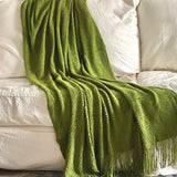 Super Soft Blanket, Cozy Throw, Orange Throw Blanket With Tassels, Extra Soft Rust Knitted Throw Blanket For Couch