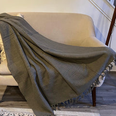 Pure Indian Cotton Woven Throw blanket for Couch, Sofa throw for home decor,  Solid color throw Blanket , Housewarming Gift, Birthday Gift