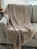 Beautiful Handmade Boho Throw Blanket for Couch/Home, Bohemian Decor for Living Room, Cotton Woven Throw for Bedroom, New Home Gift