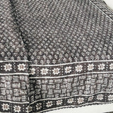 Vintage Brown Kantha Quilt Cotton Bedding, Block Print Bedcover Handmade Queen Kantha Bedspread, Kantha Blanket, Gift for Mom on Mother' day
