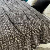 Vintage Brown Kantha Quilt Cotton Bedding, Block Print Bedcover Handmade Queen Kantha Bedspread, Kantha Blanket, Gift for Mom on Mother' day