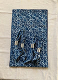 Blue and White Flower Pattern, Hand Block Print Tablecloth Table Cover Set for Wedding, Outdoor Events Home Farmhouse party, Gift