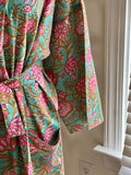 Pure boho kimono robe for women in cotton floral print Night gown for summers dressing gown for ladies gift for wife ,gift for girlfriend