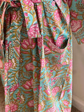 Pure boho kimono robe for women in cotton floral print Night gown for summers dressing gown for ladies gift for wife ,gift for girlfriend