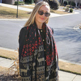 Extra Soft Yak Wool Scarf, Himalayan Handmade Reindeer Scarf, Cozy Winter Shawl, Christmas gift