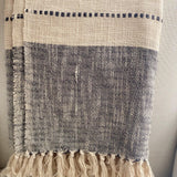 Handmade Gift, Throw Blanket, Teal Blue Throw Blanket With Tassels, Woven Blanket For Living room, Boho Blanket Throw, Home Decor, Gift