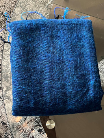 Cozy Scarf Blue Yak Wool Scarf Tibet blanket Soft Oversized Shawl Throw Meditation Wrap Blanket Yak Wool Hand-Loomed Nepal Handmade In Nepal