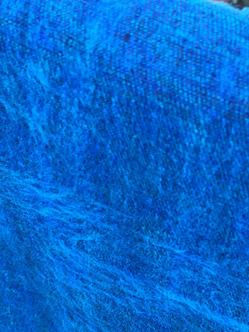 Cozy Scarf Blue Yak Wool Scarf Tibet blanket Soft Oversized Shawl Throw Meditation Wrap Blanket Yak Wool Hand-Loomed Nepal Handmade In Nepal