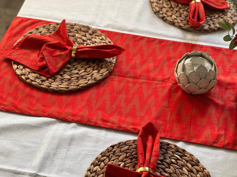 Red Napkins, Indian Hand Block Printed Cotton Cloth Napkins 20x20" Wedding Decor Event Home Party Restaurant Outdoor Gift