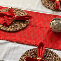 Red Napkins, Indian Hand Block Printed Cotton Cloth Napkins 20x20" Wedding Decor Event Home Party Restaurant Outdoor Gift