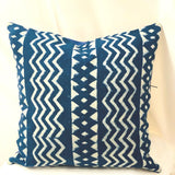 African Indigo pillow, Indigo Mud Cloth Pillow Case for Couch, Boho Throw Pillow in size 18 x 18, Indigo Blue, Boho Home Decor