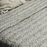 Cotton bedding beige kantha quilt Hand block print light Kantha cotton throw, Indian bedding for bedroom decor Unique Handmade gift for home