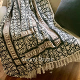 Floral Sofa Throw Cotton Blanket Gift for her Mothers day gift Boho Accent for Home Decor Living Room Farmhouse Style Bedroom cozy throw