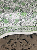 Sage green India block print Tablecloth for Christmas, Rectangular tablecloth, Handmade Table linen, Holiday Table Decor, 60x120"
