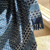 Indigo Blue Sofa Throw, Handmade Blanket, Oversize Throw Blanket,  Cotton Bedspread, Housewarming gift