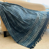 Indigo Blue Sofa Throw, Handmade Blanket, Oversize Throw Blanket,  Cotton Bedspread, Housewarming gift