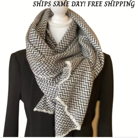 Black Cozy Scarf, Birthday Gift for her, Gift for Daughter, Made in Nepal scarf. Unisex Scarf. Gift for Mom.