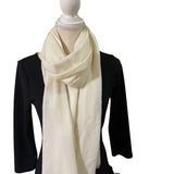 Cashmere Scarf, Natural Solid Ivory, Handmade  Nepal Scarf, Super Soft Travel Wrap, Gift For Him/Her