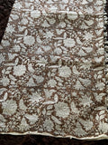 Brown floral throw blanket with tassels Boho home decor Hand block print sofa throw handmade throw for boho bed room decor Housewarming gift