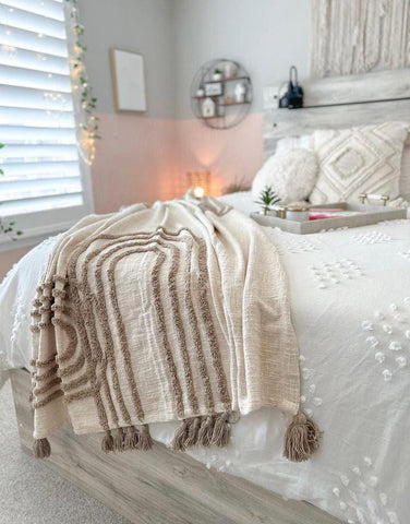 Beautiful Handmade Boho Mud Cloth Throw Blanket For Home, Primitive Blanket Throw, Bohemian Decor, Christmas Gift For Daughter