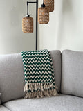 Block print throw blanket,Tassel throw blanket, Floral coverlet, handmade bed throw, Gift for her