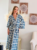 Indigo Cotton kimono robe, Summer cotton Kimono robe, Block print Summer beachwear, Birthday gift for girl friend, Gift for her