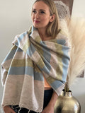 Himalayan Yak Wool Blanket Scarf in Beige  Blue, Green, Handmade Soft Oversized Shawl/Throws, Yoga blanket for meditation,