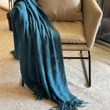 Knit Teal Blue Blanket, Turquoise Blanket for Couch in Size 50X60, Soft Throw Blanket, Bohemian Throw Blanket, Throw for Sofa, Gift For Her