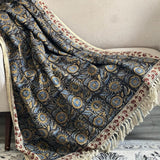 Floral throw blanket Hand block printed throw blanket Cotton throw blanket couch Sofa/bed throw for home decor and bedroom Housewarming gift