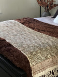Brown throw blanket couch  Hand block print throw, Boho home decor, King/Queen Woven bedding for bedroom Housewarming gift for her
