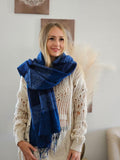 Blue AND NAVY Yak Wool TIBET Scarf, Himalayan hand loomed Shawl, Large warm scarf, Hippie Boho soft Shawl, Meditation shawl