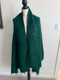 GREEN Yak Wool Nepalese Scarf, Himalayan hand loomed Shawl, Large warm scarf, Hippie Boho soft Shawl, Meditation shawl