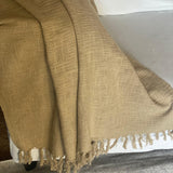 Mustard cotton throw blanket, Woven throw, Twin blanket size, Handmade natural deep dyed throw, Textures Blanket for sofa,Gift for her