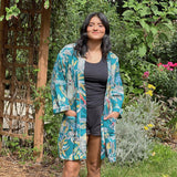 Block print short  robe, Front open cotton cardigan  House robe for girls, Lounge Wear, Birthday gift for girlfriend, Gift for her