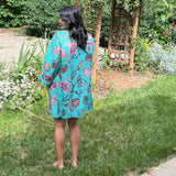 Block print short  robe, Front open cotton cardigan  House robe for girls, Lounge Wear, Birthday gift for girlfriend, Gift for her