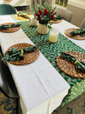 Moss green Wreath table runner, Christmas home decor, Green table runner for dining table, Holiday Home decor, Gift for home