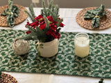 Moss green Wreath table runner, Christmas home decor, Green table runner for dining table, Holiday Home decor, Gift for home