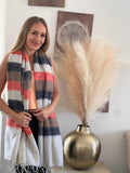 Orange Stripes Himalayan Yak wool Scarf, Handmade Lightweight throw Blanket, Soft Yoga blanket for meditation, Oversized Scarf, throw