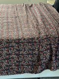 Floral Kantha Quilt Hand block Print floral Kantha quilt, Kantha throw Indian inspired Bedding Hand Stitched  cotton quilts  handmade gift