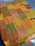 Indian Hand stitched Patchwork Kantha Quilt Hippie Bedding Bedspread Boho Kantha Blanket Gudari King/Twin Size Bed Cover Unique gift