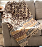 Housewarming Gift for her Floral Throw Blanket Couch Block Print Blanket Home Decor Sofa Throw  Boho Farmhouse Style Decor  Unique Gift
