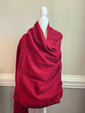 RED Yak Wool Shawl, Handmade in Nepal,Himalayan Shawl, Large warm scarf, Hippie Boho soft Shawl, Meditation Wrap