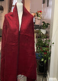 RED Yak Wool Shawl, Handmade in Nepal,Himalayan Shawl, Large warm scarf, Hippie Boho soft Shawl, Meditation Wrap