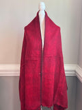 RED Yak Wool Shawl, Handmade in Nepal,Himalayan Shawl, Large warm scarf, Hippie Boho soft Shawl, Meditation Wrap